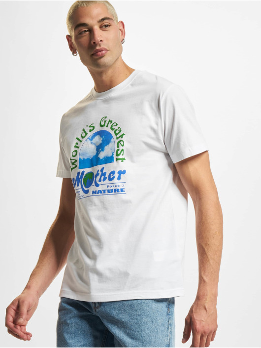 Mister Tee Herren T-Shirt Mother Nature Day in weiß