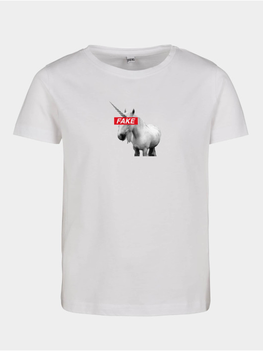 Mister Tee T-Shirt Fake Unicorn weiß