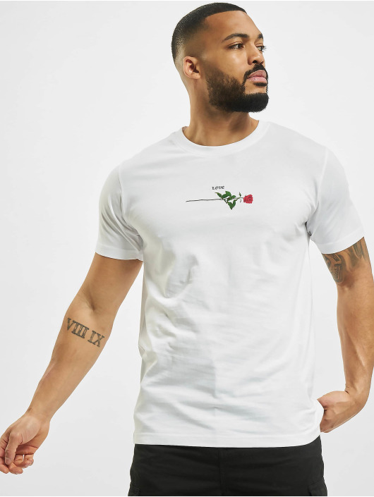 Mister Tee T-Shirt Rose Love white