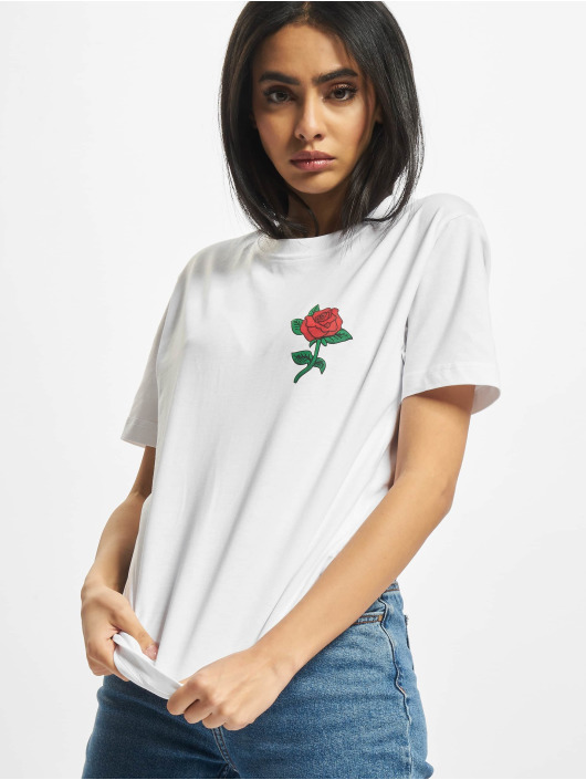 Mister Tee T-Shirt Ladies Rose white