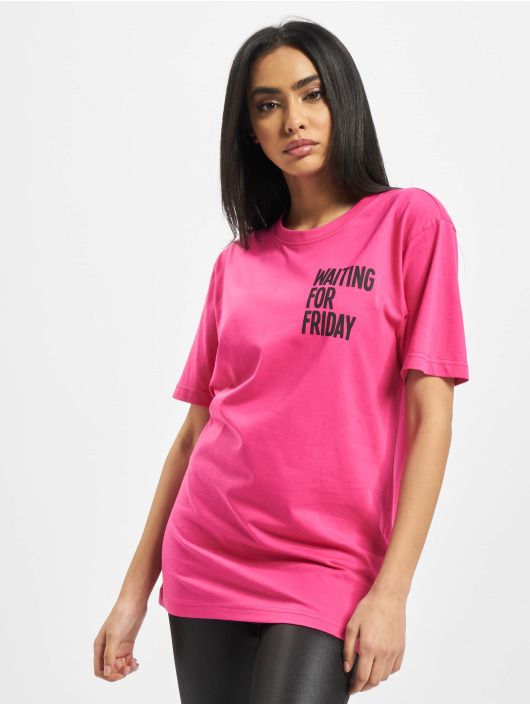 Mister Tee T-Shirty Ladies Waiting For Friday pink