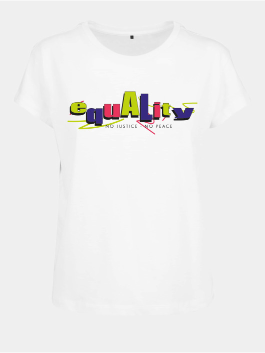 Mister Tee T-skjorter Ladies Colored Equality hvit