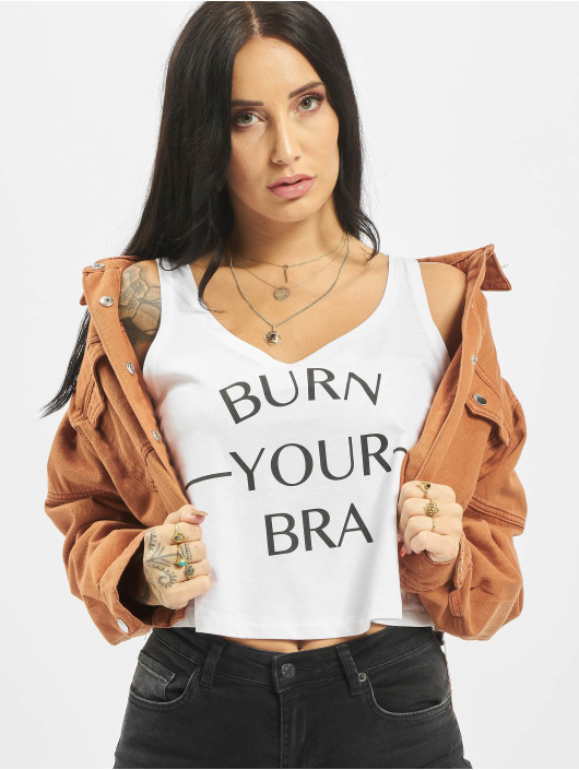 Mister Tee Tank Tops Burn Your Bra bialy