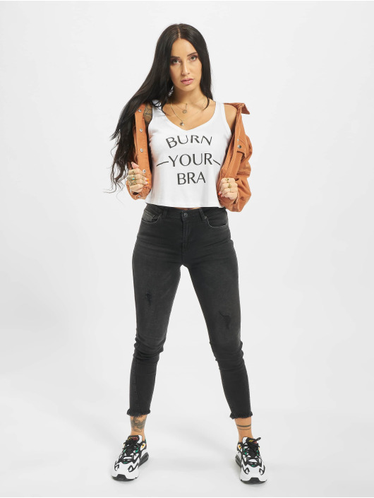 Mister Tee Tank Tops Burn Your Bra bialy