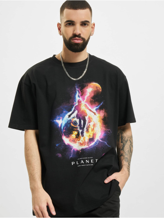 Mister Tee Upscale t-shirt Electric Planet Oversize zwart