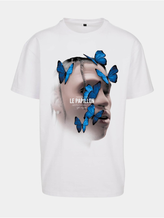 Mister Tee Upscale T-shirts Le Papillon Oversize hvid