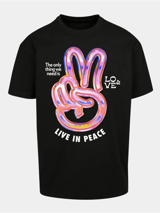Mister Tee Upscale T-skjorter Live In Peace Oversize svart