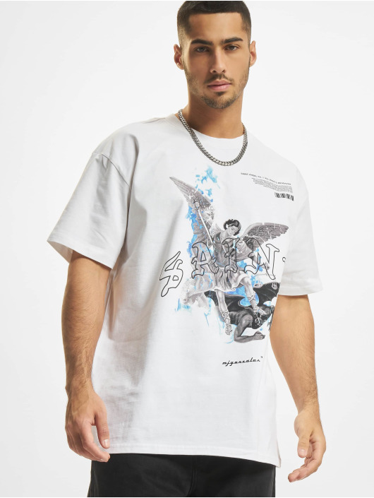 MJ Gonzales T-Shirt Heavy Oversized 2.0 ''Saint V.1'' /Blue Xl blanc
