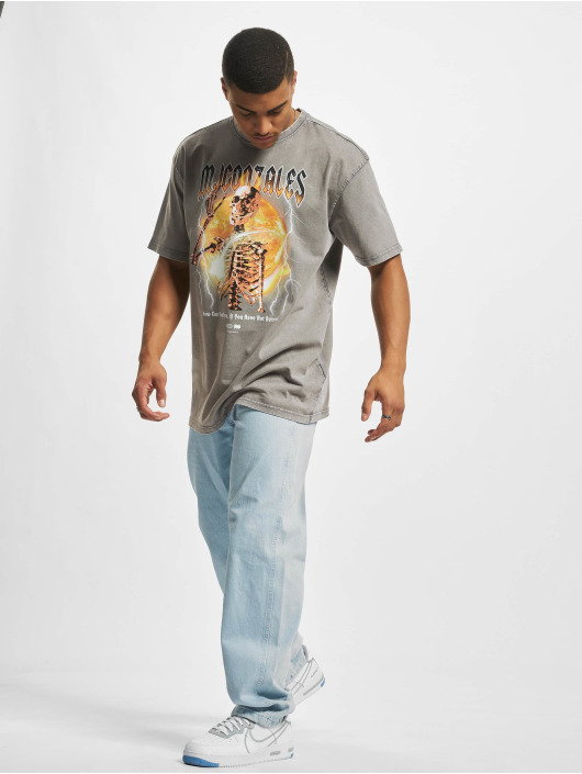 MJ Gonzales T-Shirt Hellrdie X Acid Washed Heavy Oversize gris