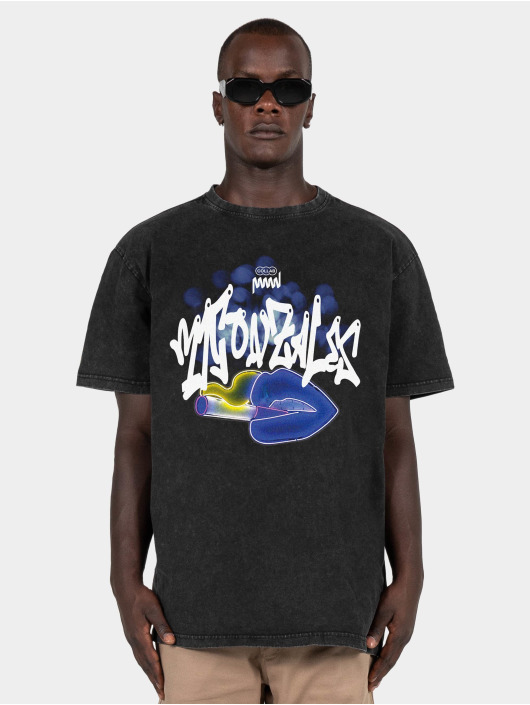 MJ Gonzales T-Shirt Kiss X Heavy Oversized Acid Washed noir