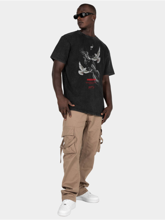 MJ Gonzales T-shirt Freedom X Acid Washed Heavy Oversized svart
