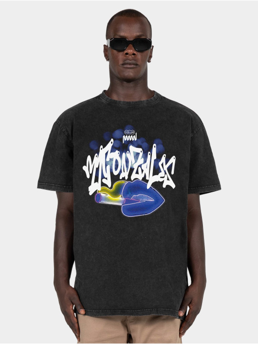 MJ Gonzales t-shirt Kiss X Heavy Oversized Acid Washed zwart