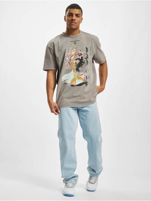 MJ Gonzales T-shirts Medusa X Acid Washed Heavy Oversize grå