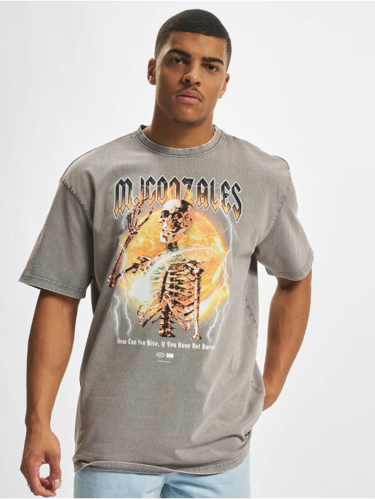 MJ Gonzales T-skjorter Hellrdie X Acid Washed Heavy Oversize grå