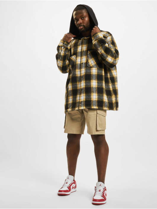 MJ Gonzales Veste mi-saison légère Heavy Flannel Hooded Oversized jaune