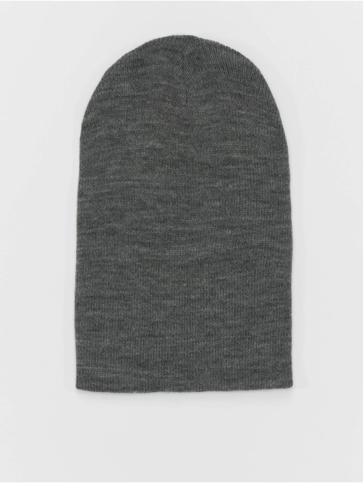 MSTRDS Beanie Basic Flap Long in grau