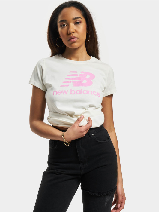 New Balance Camiseta Essentials Stacked Logo blanco