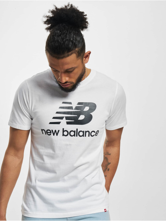 New Balance T-shirt Essential Stacked Logo bianco