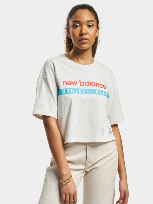 New Balance t-shirt Essentials Field Day Boxy grijs
