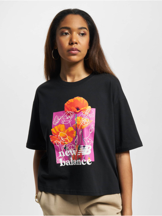 New Balance Damen T-Shirt Essentials Super Bloom in schwarz CQ9008