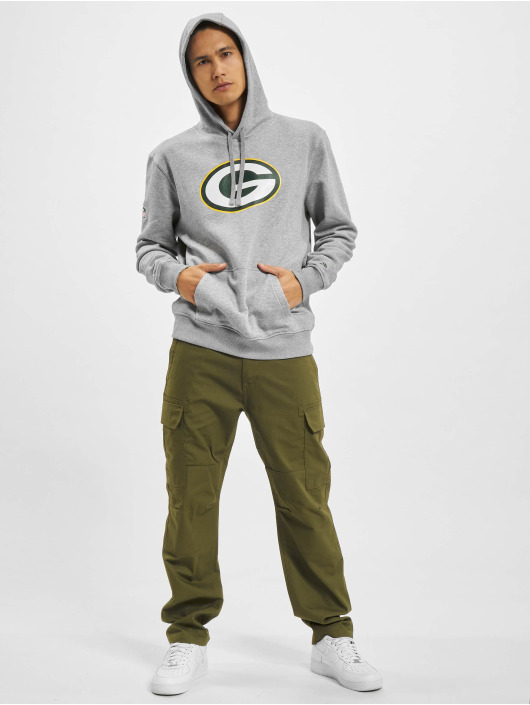 New Era Bluzy z kapturem Team Logo Green Bay Packers szary
