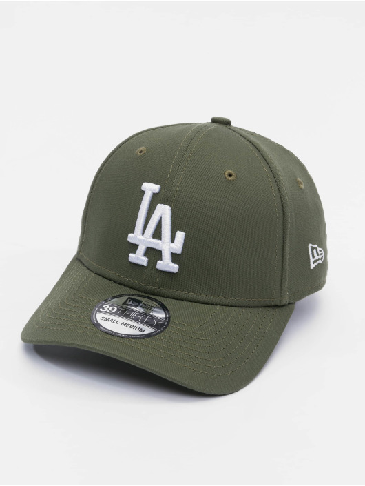 New Era Flexfitted Cap MLB Los Angeles Dodgers League Essential 39Thirty olijfgroen