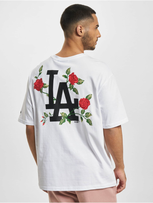 New Era T-paidat MLB Floral Graphic Oversized Los Angeles Dogders valkoinen