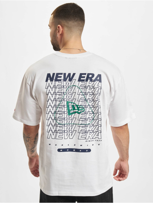 New Era T-Shirt Stacked Graphic Oversized weiß