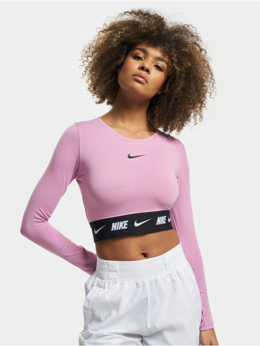 Nike Ropa superiór / Camiseta de manga larga W Crop Tape fucsia 981740