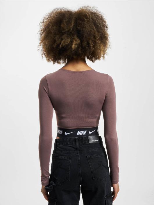 Nike Longsleeves Nsw Crop hnědý