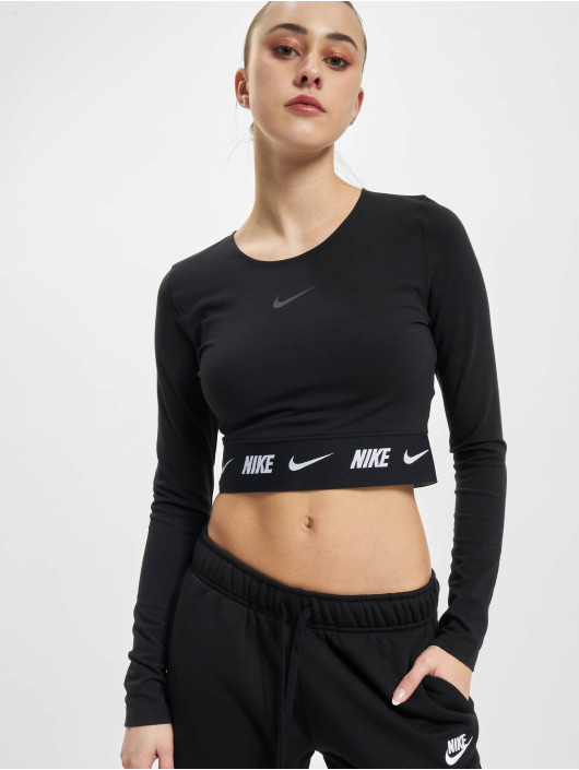 Nike Långärmat W NSW Crop Tape svart