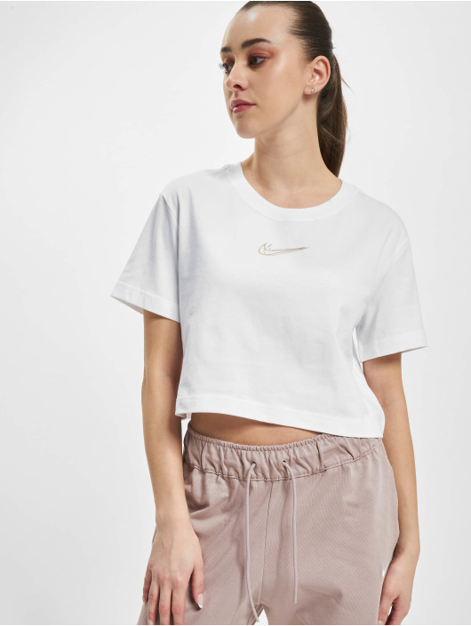 Nike T-paidat Sportswear Print Crop valkoinen
