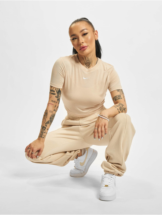 Nike T-Shirt Essentials Slim Crp Lbr beige