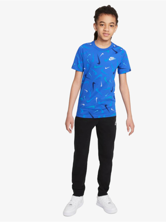 Nike T-Shirt Swoosh Aop bleu