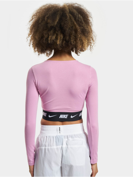 Nike T-Shirt manches longues W Nsw Crop Tape magenta