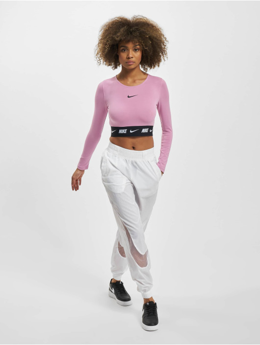 Nike T-Shirt manches longues W Nsw Crop Tape magenta