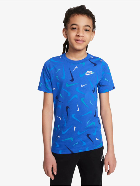 Nike Tričká Swoosh Aop modrá