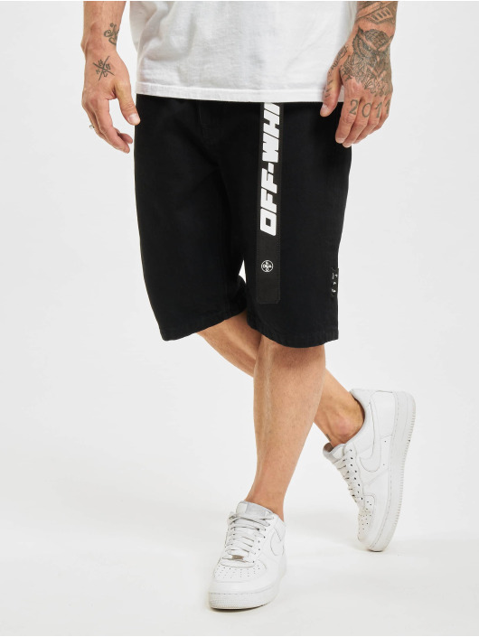 Off-White Shorts Logo Belt Denim schwarz