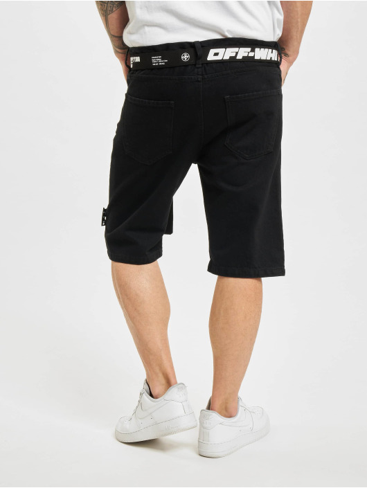 Off-White Shorts Logo Belt Denim sort