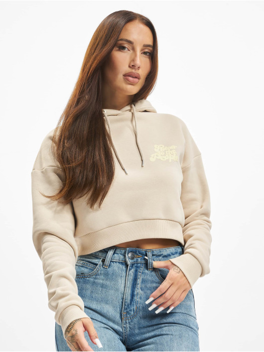 On Vacation Sudadera Ladies Flower Cropped beis