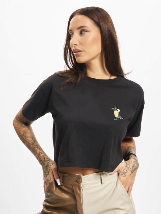 On Vacation Top Ladies Mimosa Cropped negro