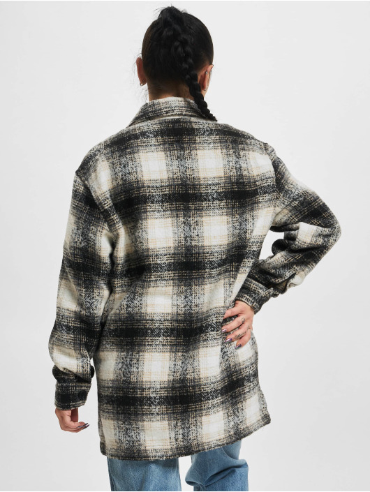 Only Frakker Allison Check Shacket beige