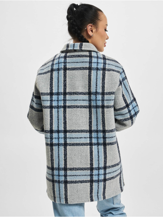 Only Frakker Allison Check Shacket grå