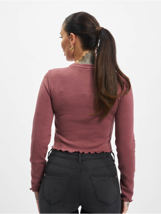 Only Longsleeve Kitty Cropped paars