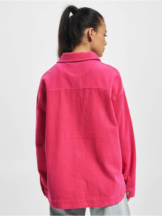 Only Shirt Bitten Cord Round Shacket pink