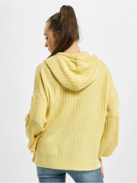 Only Sweat capuche onlCorinne Loose Knit jaune
