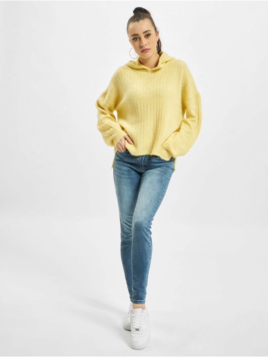 Only Sweat capuche onlCorinne Loose Knit jaune