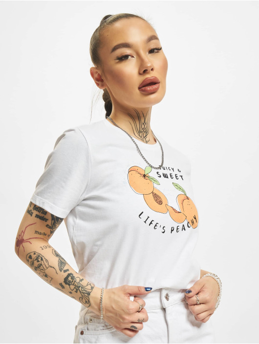 Only T-shirt Kimmy Peach bianco