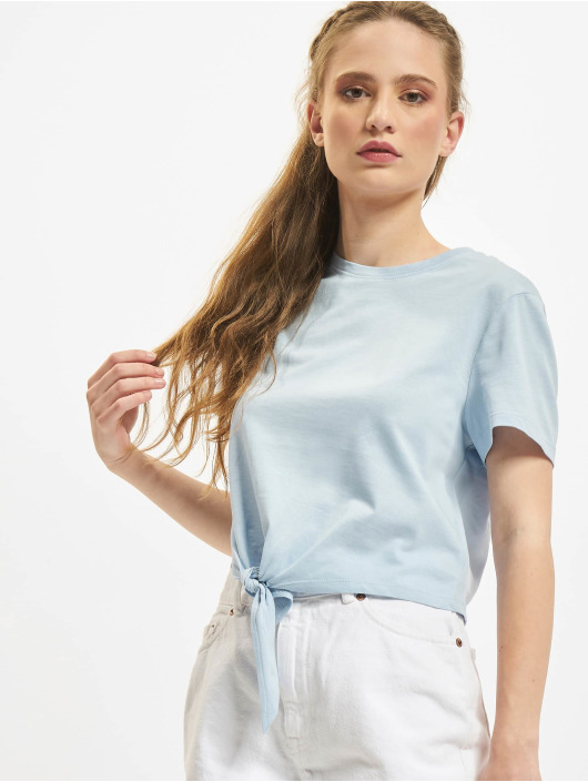 Only T-Shirt May Cropped Knot blau