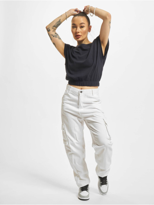 Only t-shirt Plain Cropped blauw